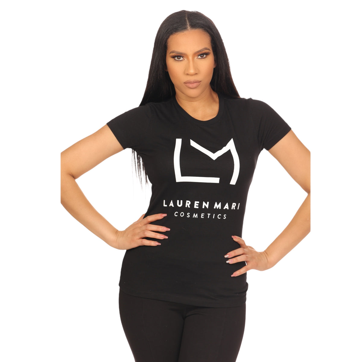 andmaryアンドマリー Lindsay logo tops black Lindsay logo tops and Mary black